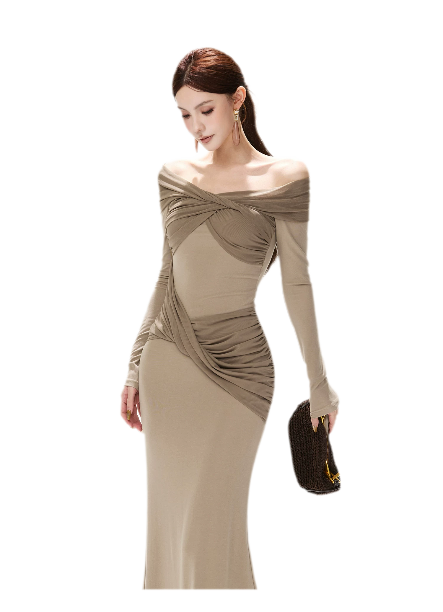 Mesh Twist Mermaid Knit Dress