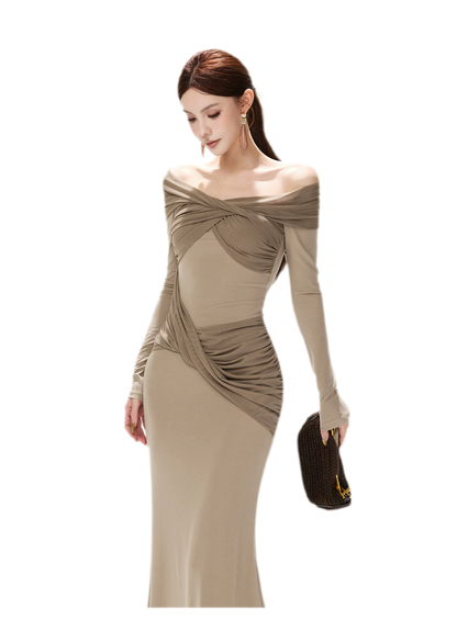 Mesh Twist Mermaid Knit Dress