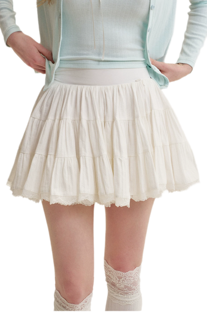 Romantic Lace Puff Skirt