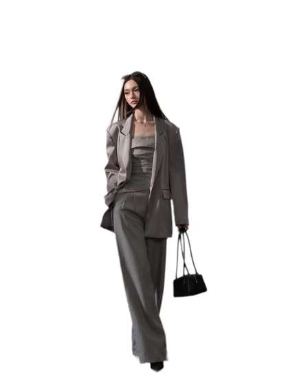 Lined Three-Button Bandeau Jumpsuit