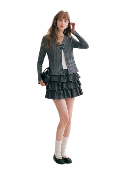 Layered Ruffle A-Line Skirt