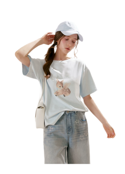 Rhinestone Floral Denim Culottes