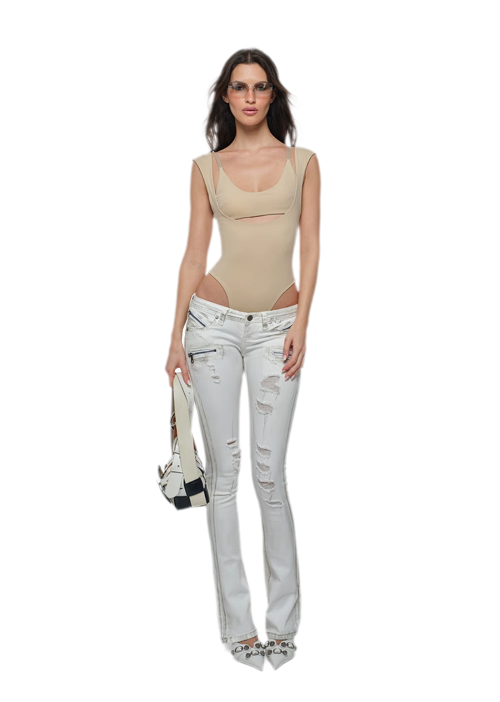 Cutout Slim Bodysuit Set