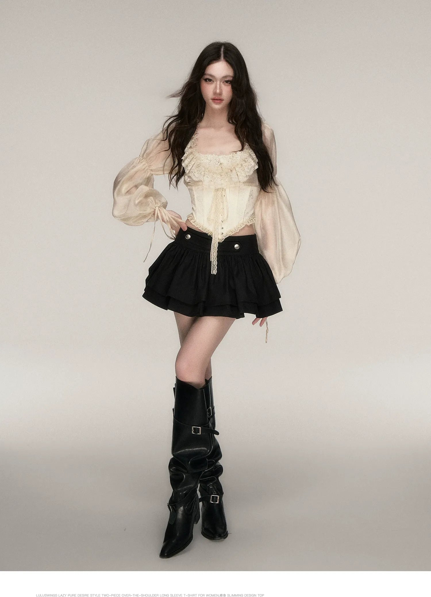Lace Jacquard Corset Top