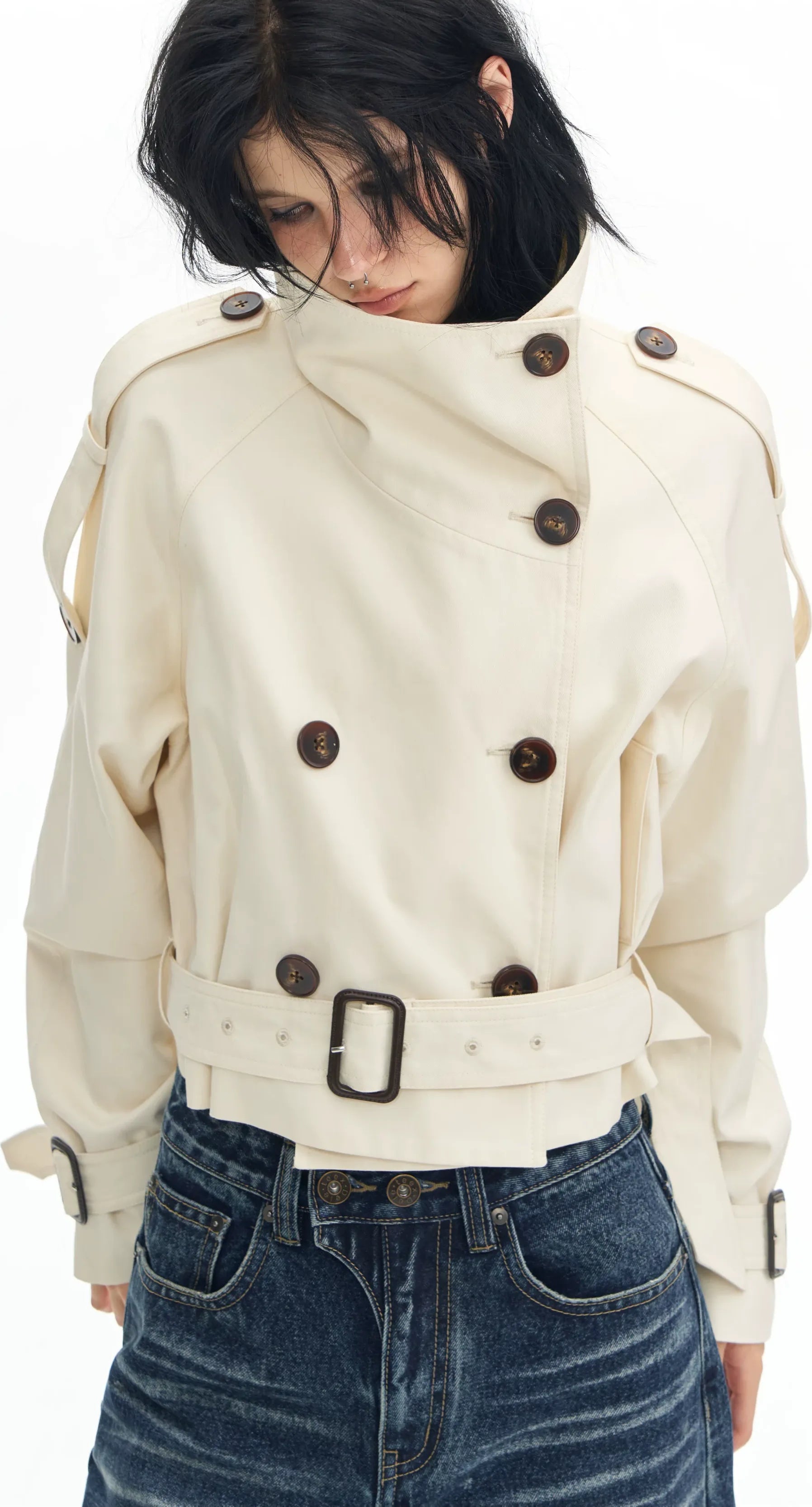 Structured Trench Crop Jacket