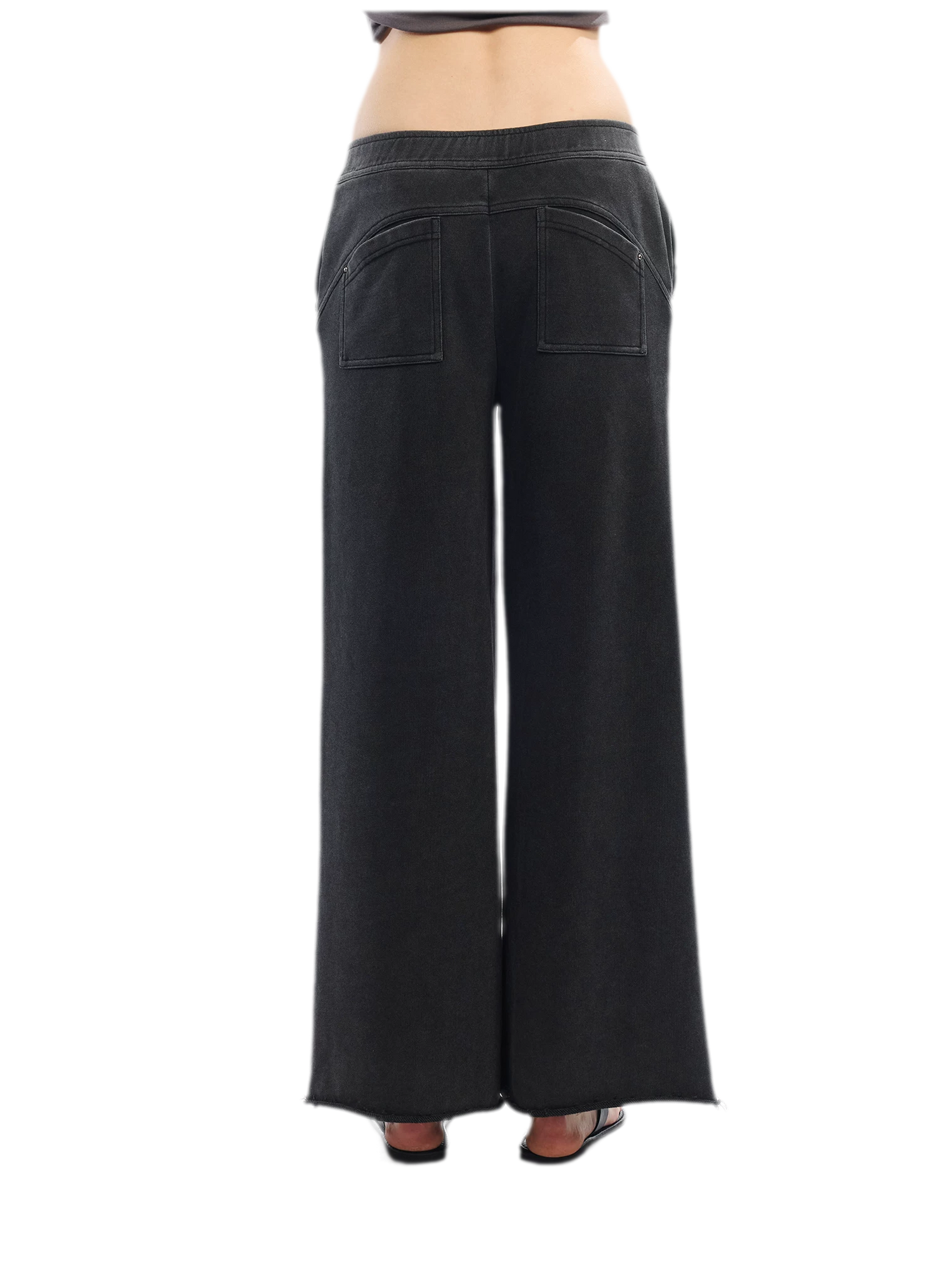 Vintage Letter Print Wide-Leg Pants