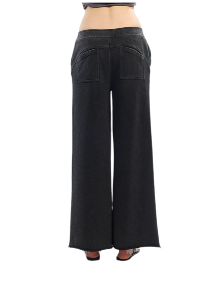 Vintage Letter Print Wide-Leg Pants