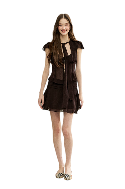 Faux Silk Top Skirt