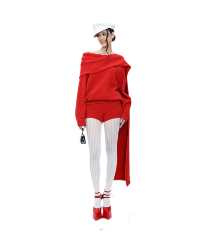 Conjunto de punto trenzado afelpado