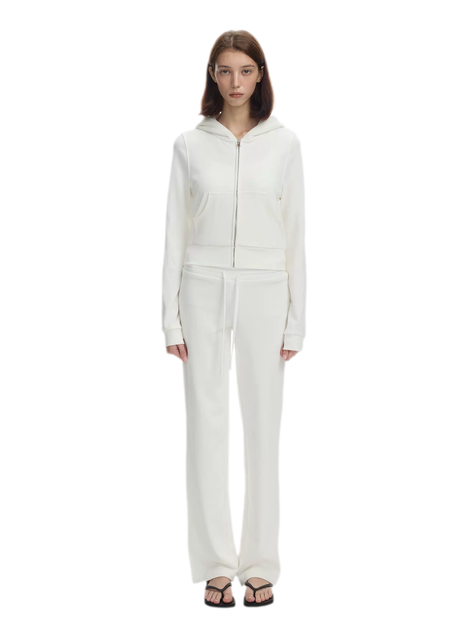 Washed Ribbed Low-Rise Sweatpants