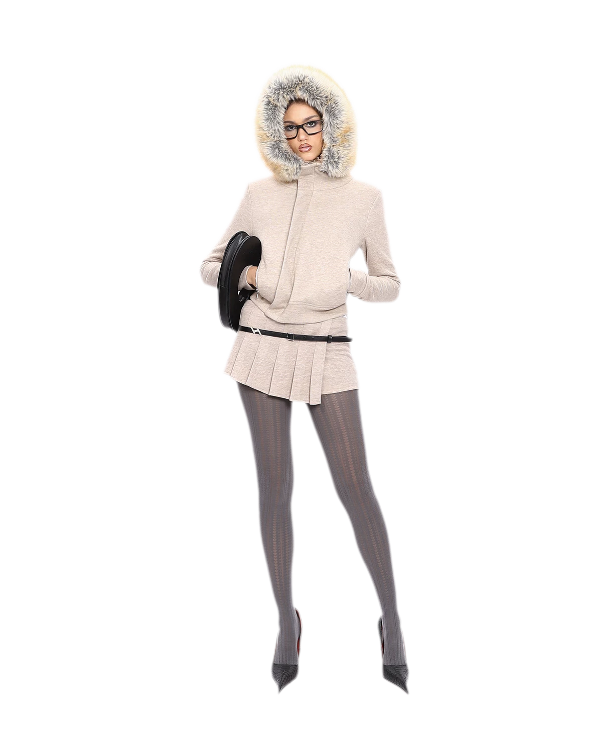 Hooded Plush Zip Set