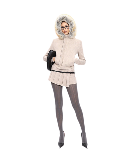 Hooded Plush Zip Set