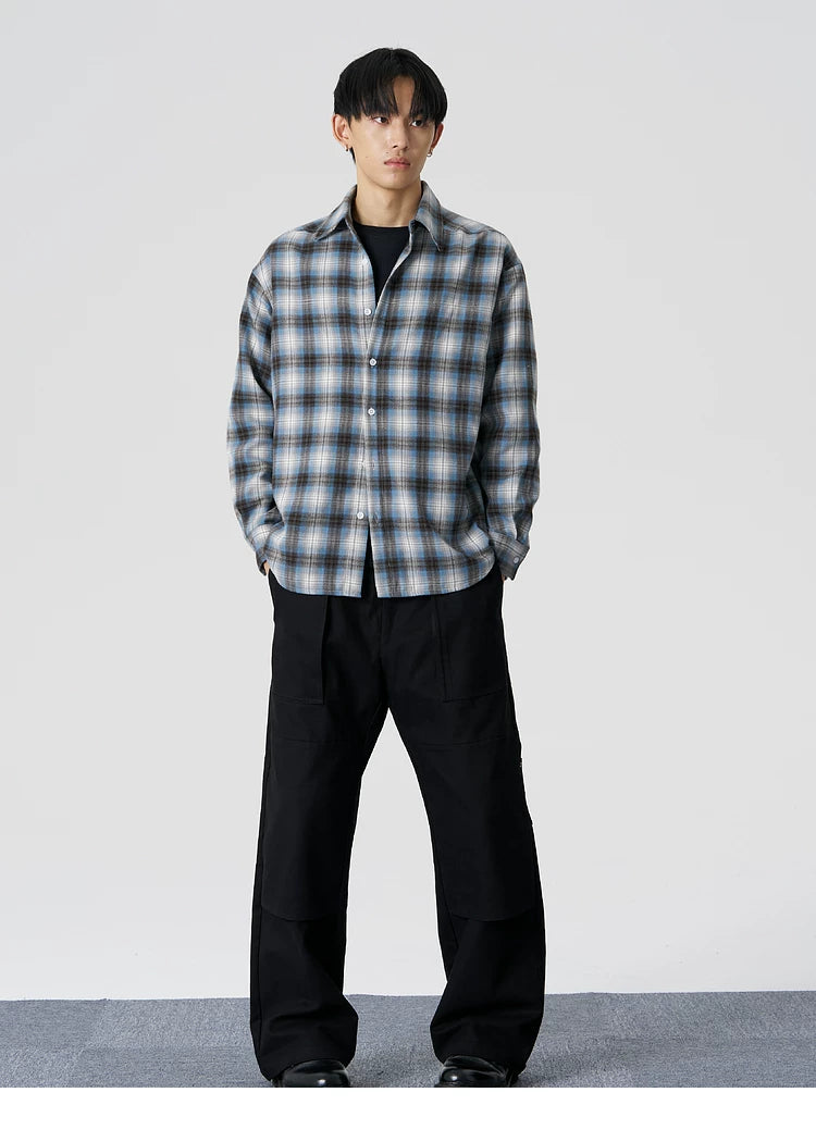 Textured Yarn-Dyed Plaid Overshirt