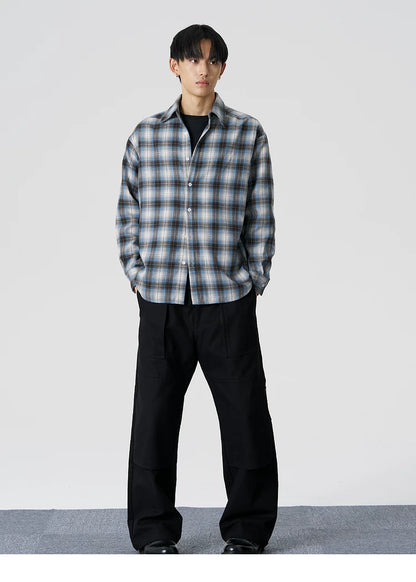 Textured Yarn-Dyed Plaid Overshirt
