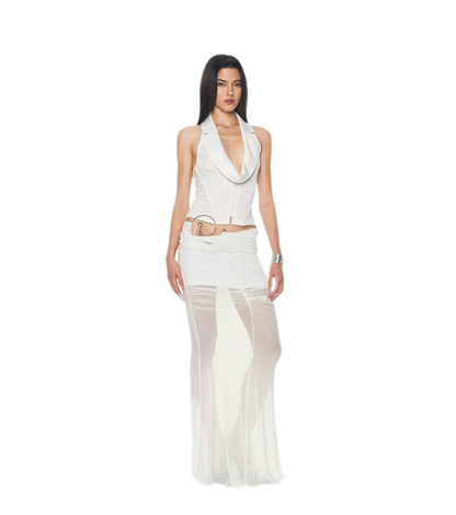 Silver Ring Mesh Dress
