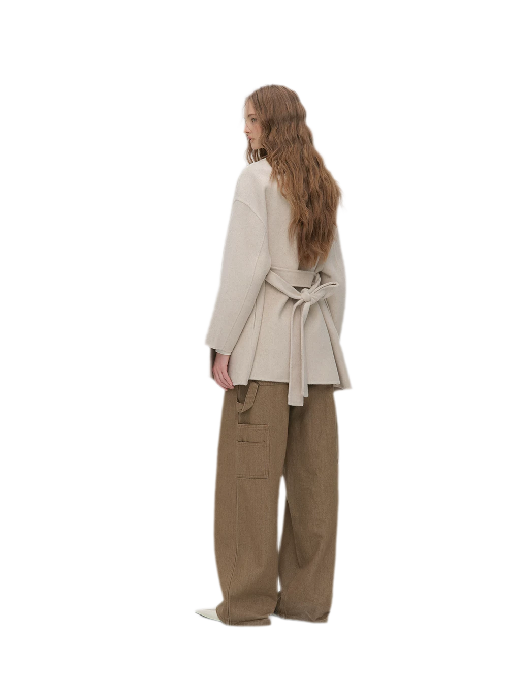 Double-Faced Wool Cape Coat