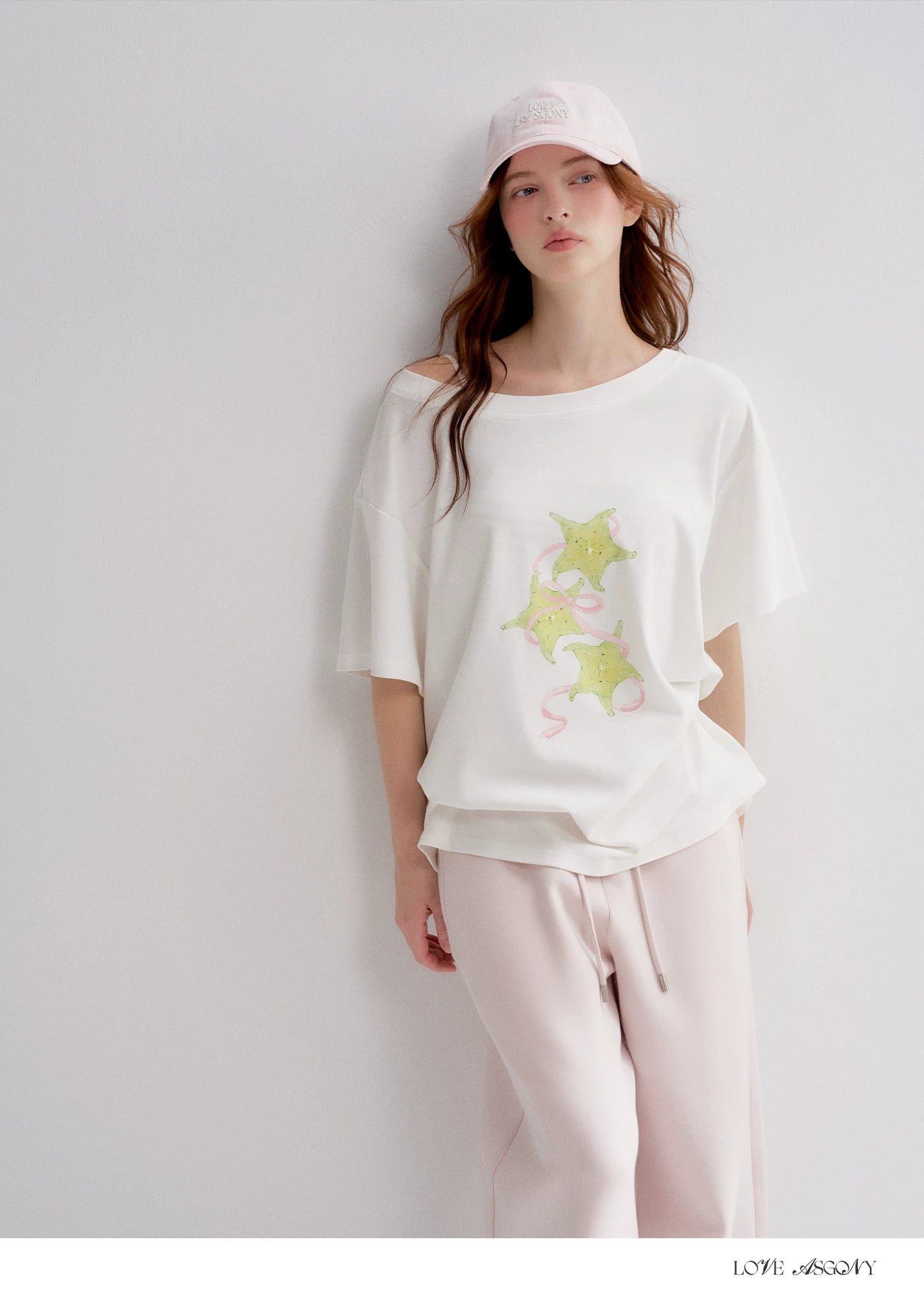 Asymmetrical Starfruit Print T-shirt
