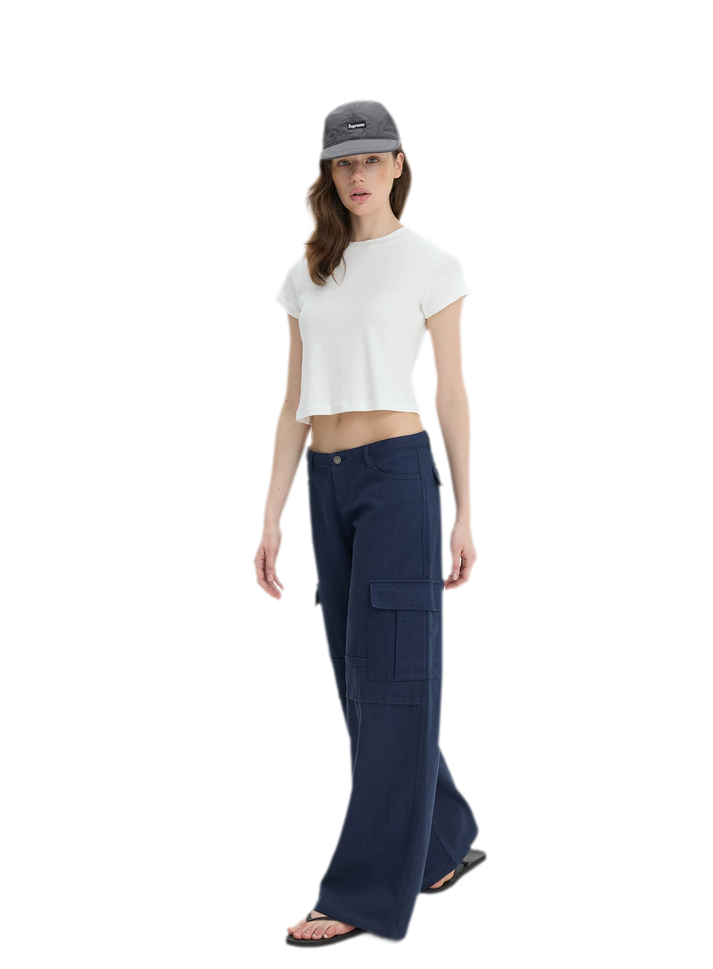Stretch Cropped Crew-Neck T-Shirt