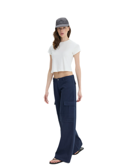 Stretch Cropped Crew-Neck T-Shirt