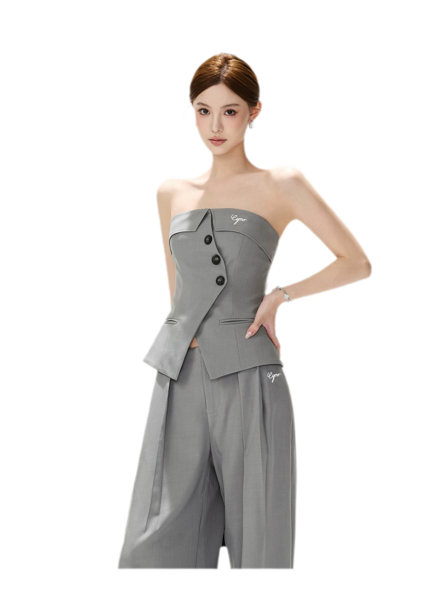 Structured Wide-Leg Suit Set