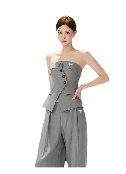 Structured Wide-Leg Suit Set