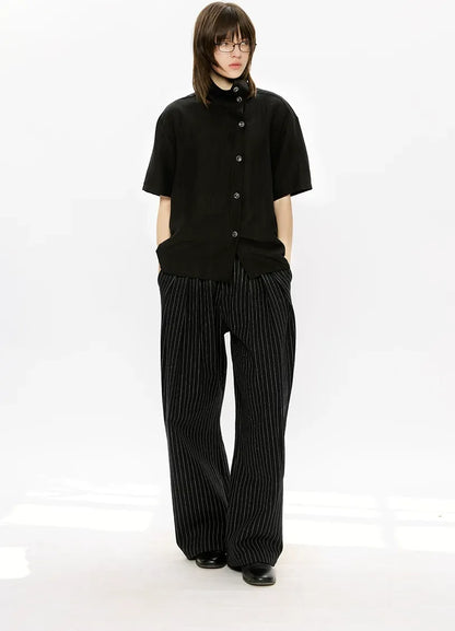 Lyocell Linen Stand Collar Shirt