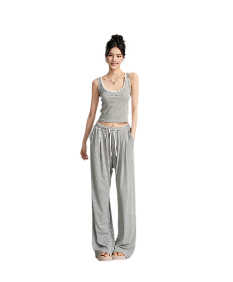 Striped U-Neck Set