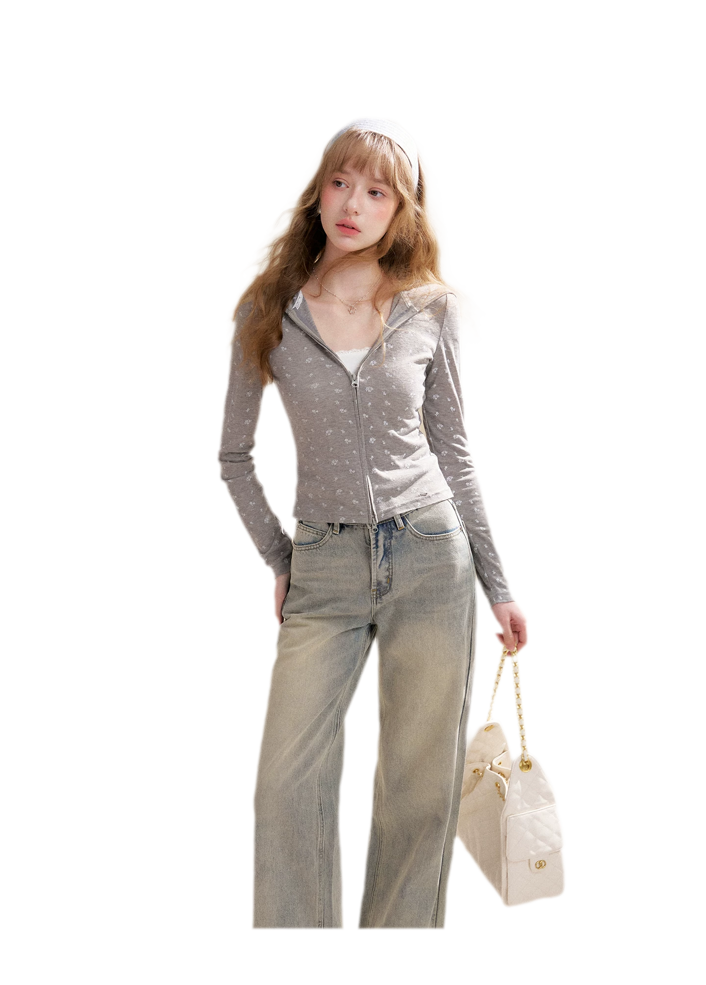 Rhinestone Logo Jeans