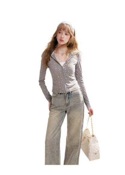 Rhinestone Logo Jeans