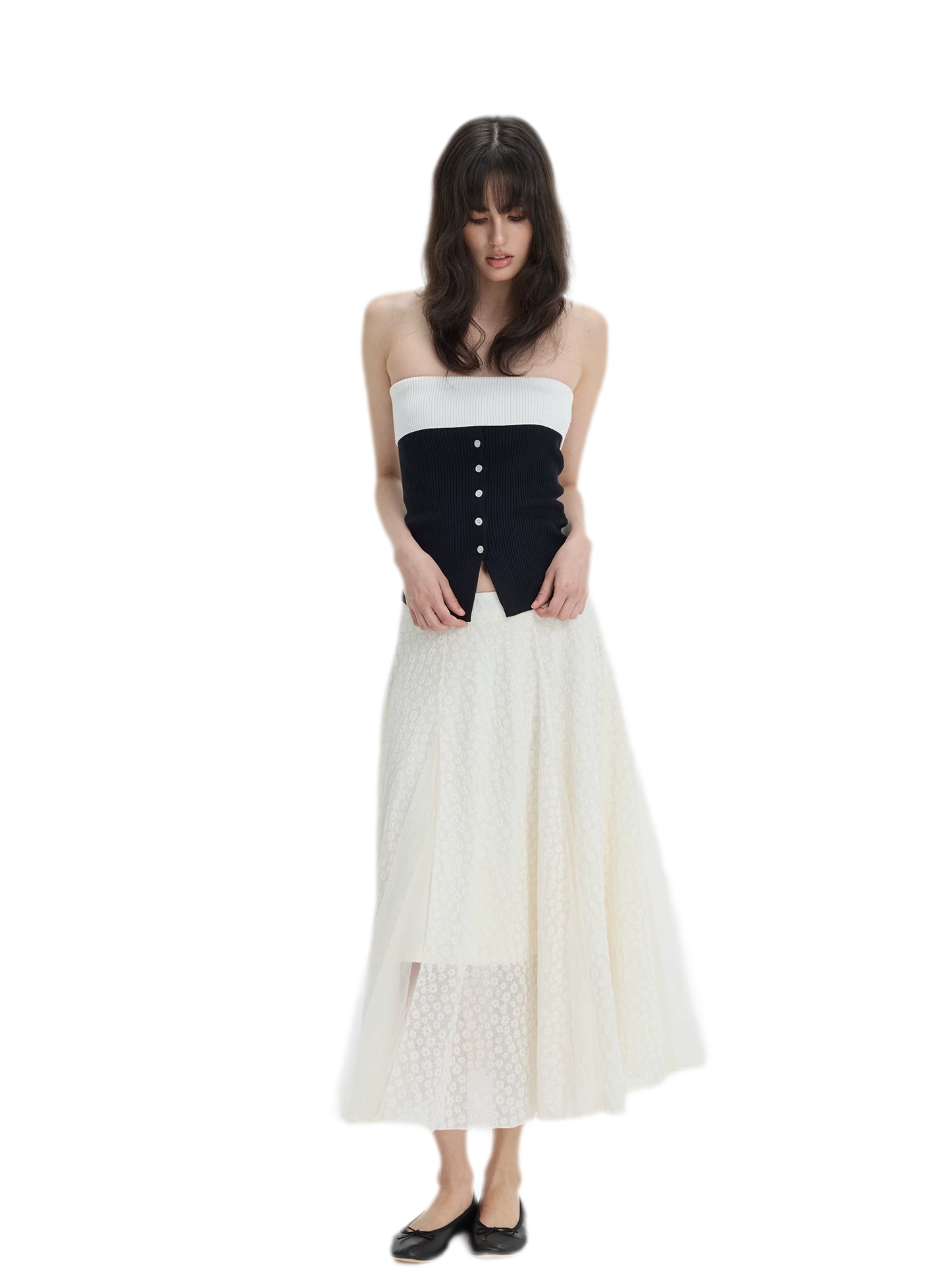 French Colorblock Bandeau Top