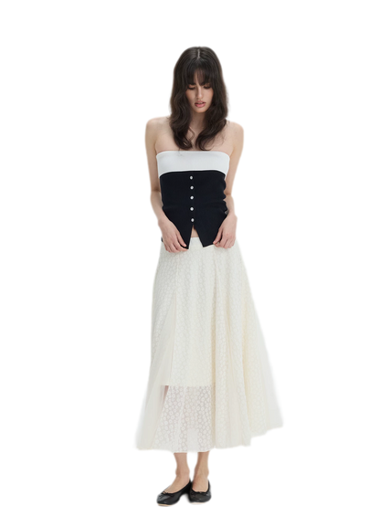 French Colorblock Bandeau Top