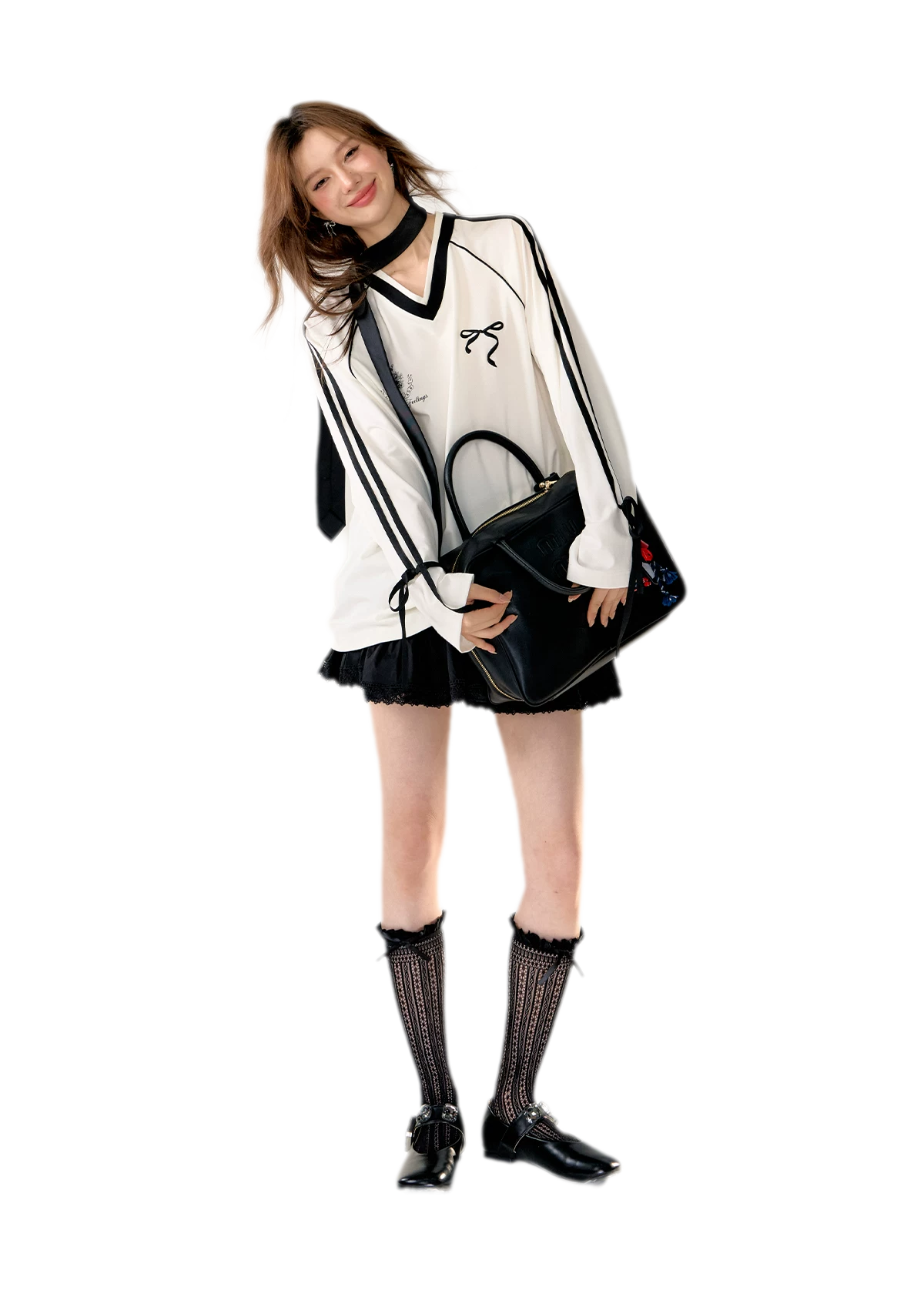 Blokette Jersey V-Neck Set