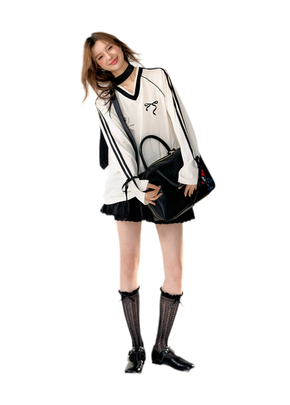 Blokette Jersey V-Neck Set