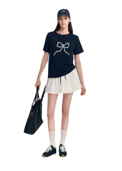 Hand-Sewn Bow T-Shirt