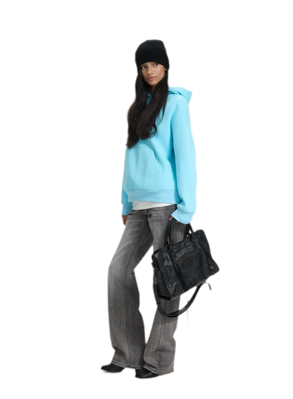 Brushed Hooded Cropped Sweatshirt