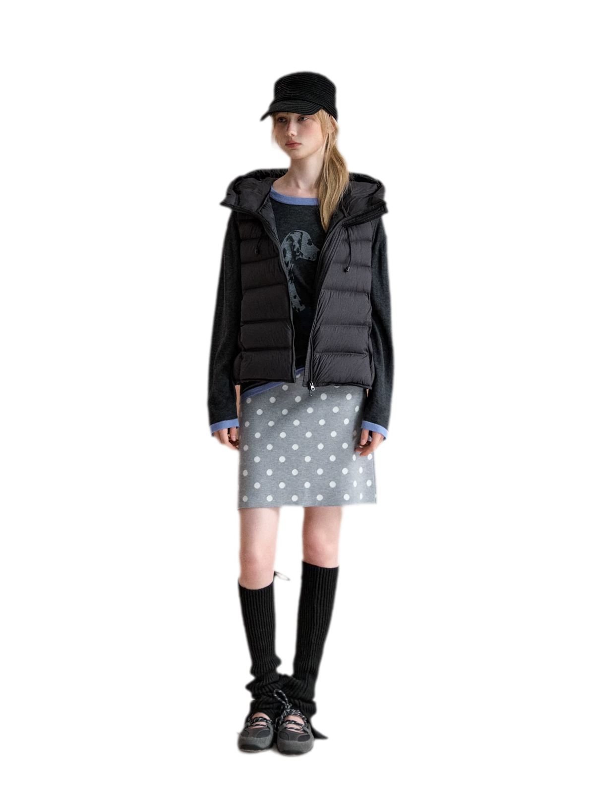 Cropped Hooded Duck-Down Vest
