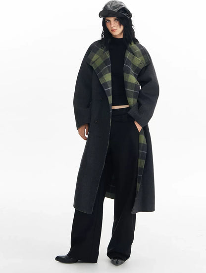 Wool Reversible Wrap Coat