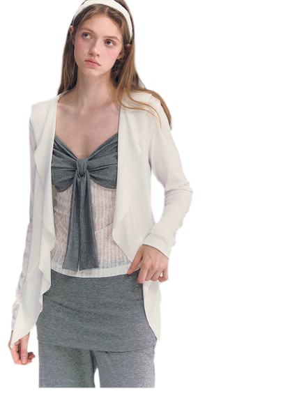 Ruffled Drape Knit Set