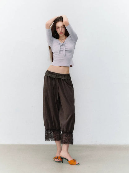 Heartbeat Light Tie Pure Desire Off-Shoulder T-Shirt