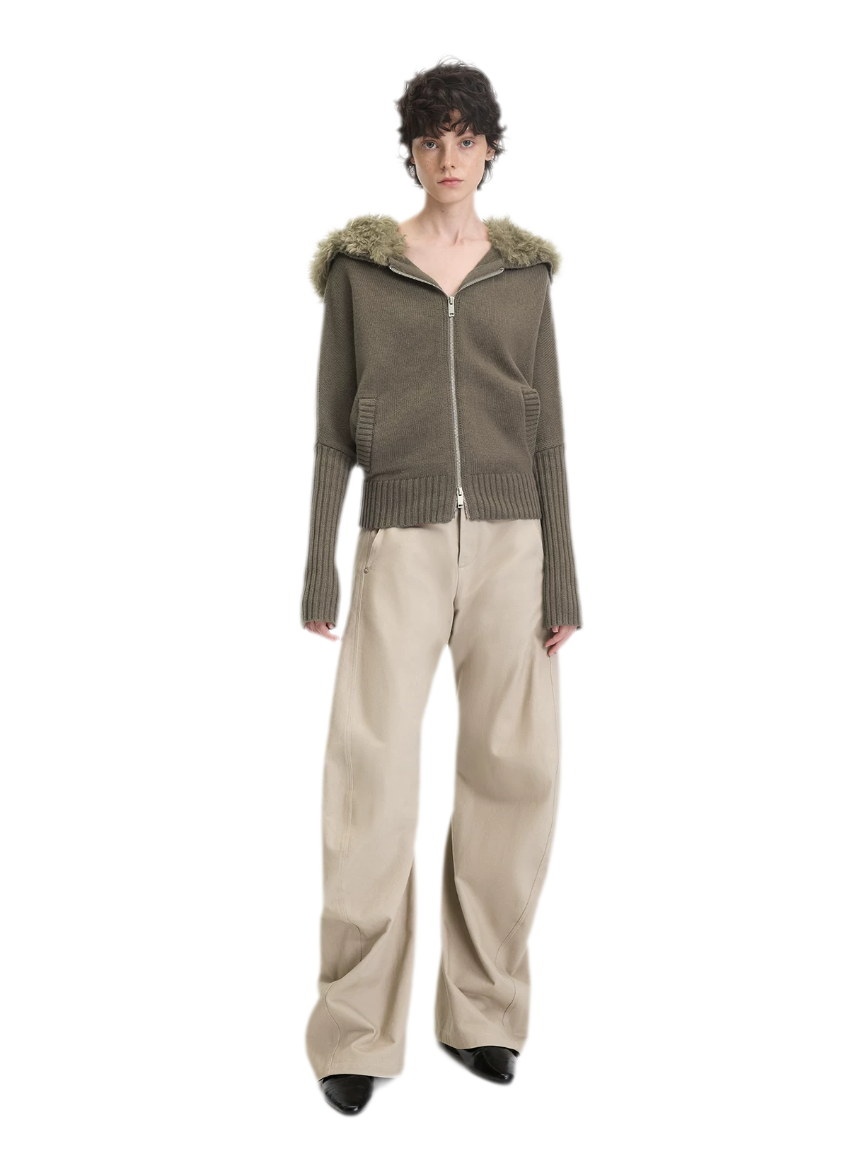Textured Batwing Hooded Cardigan