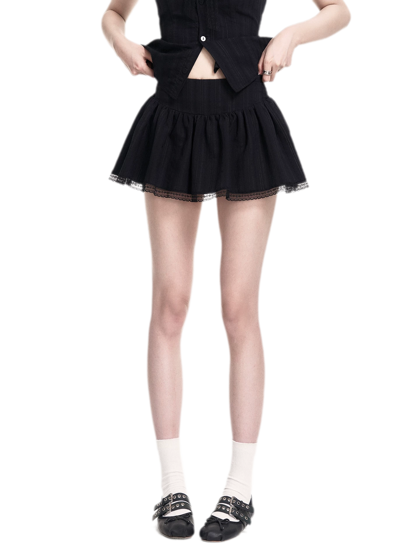 Lace Puff Sleeve Set