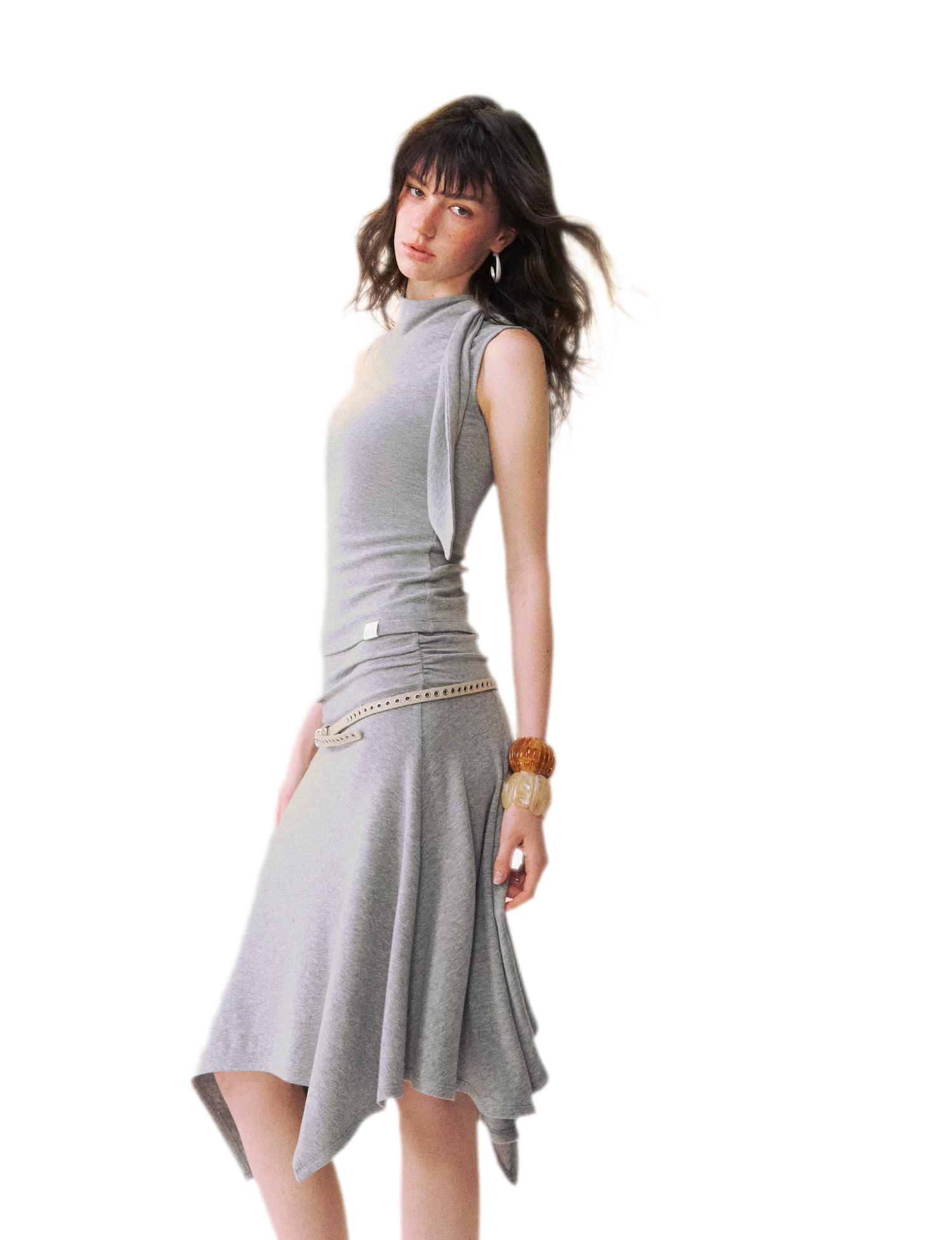 Draped Tie Top &amp; Skirt Set