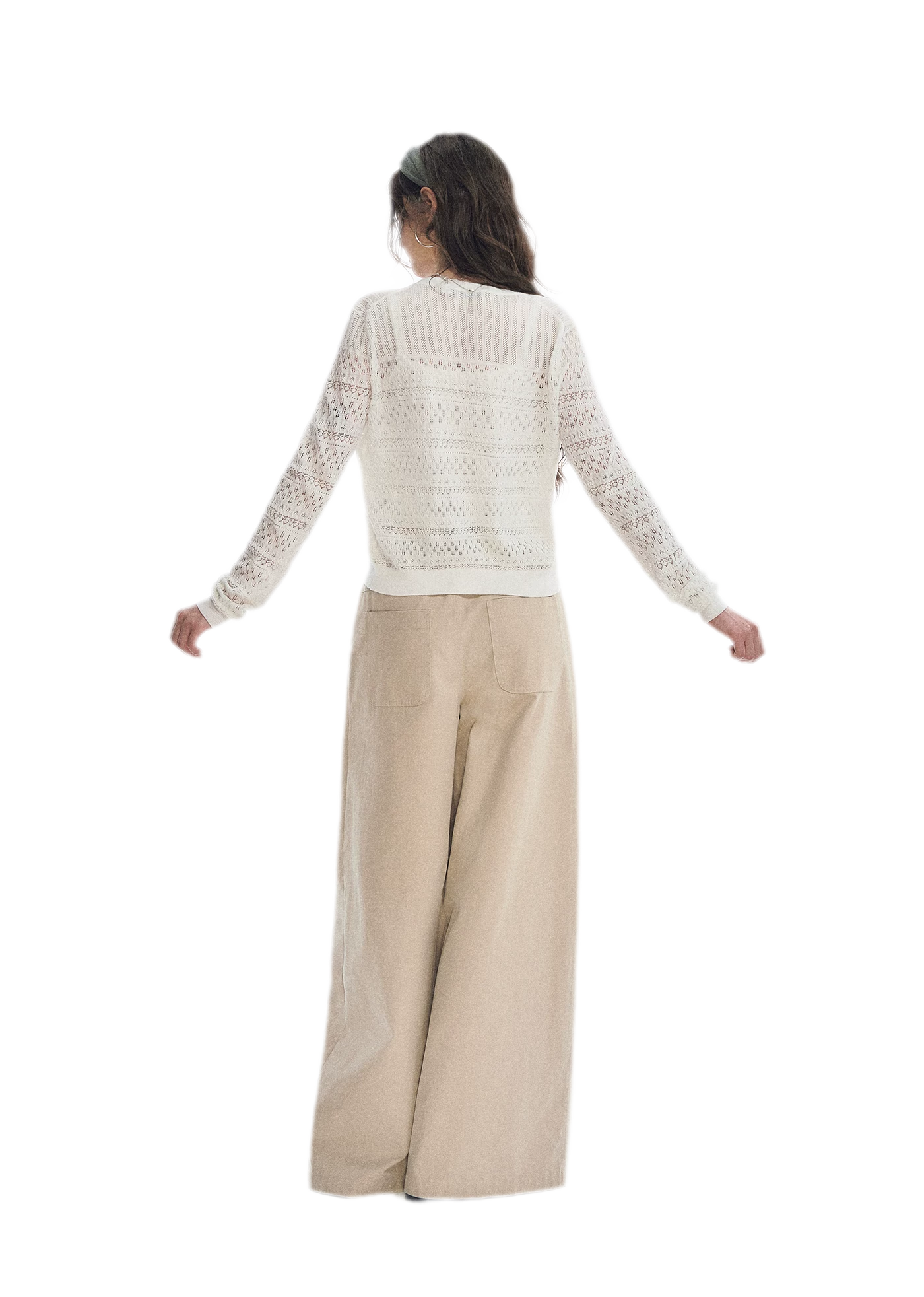 Openwork Cropped Knit Set