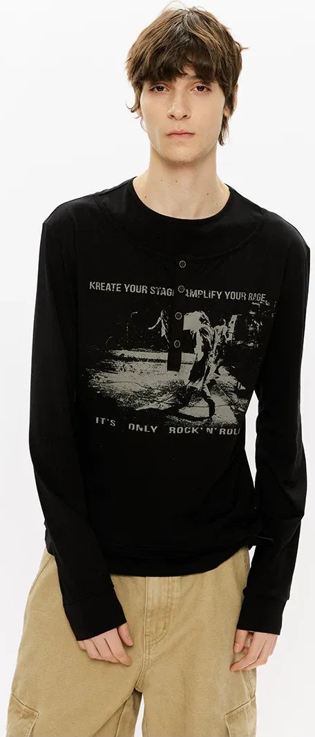 Modal Henley Long-Sleeve T-Shirt