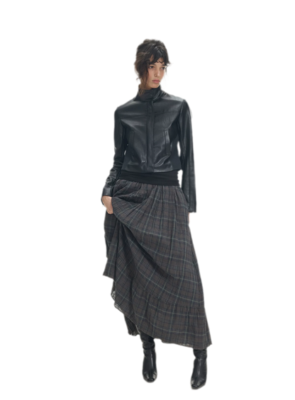 Faux Leather Slim Short Jacket