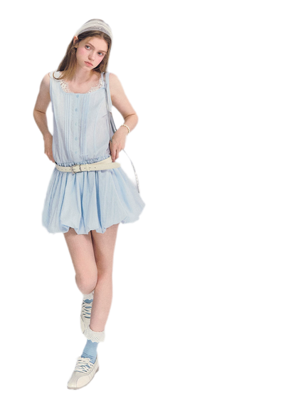 Lace Square Neck Dress