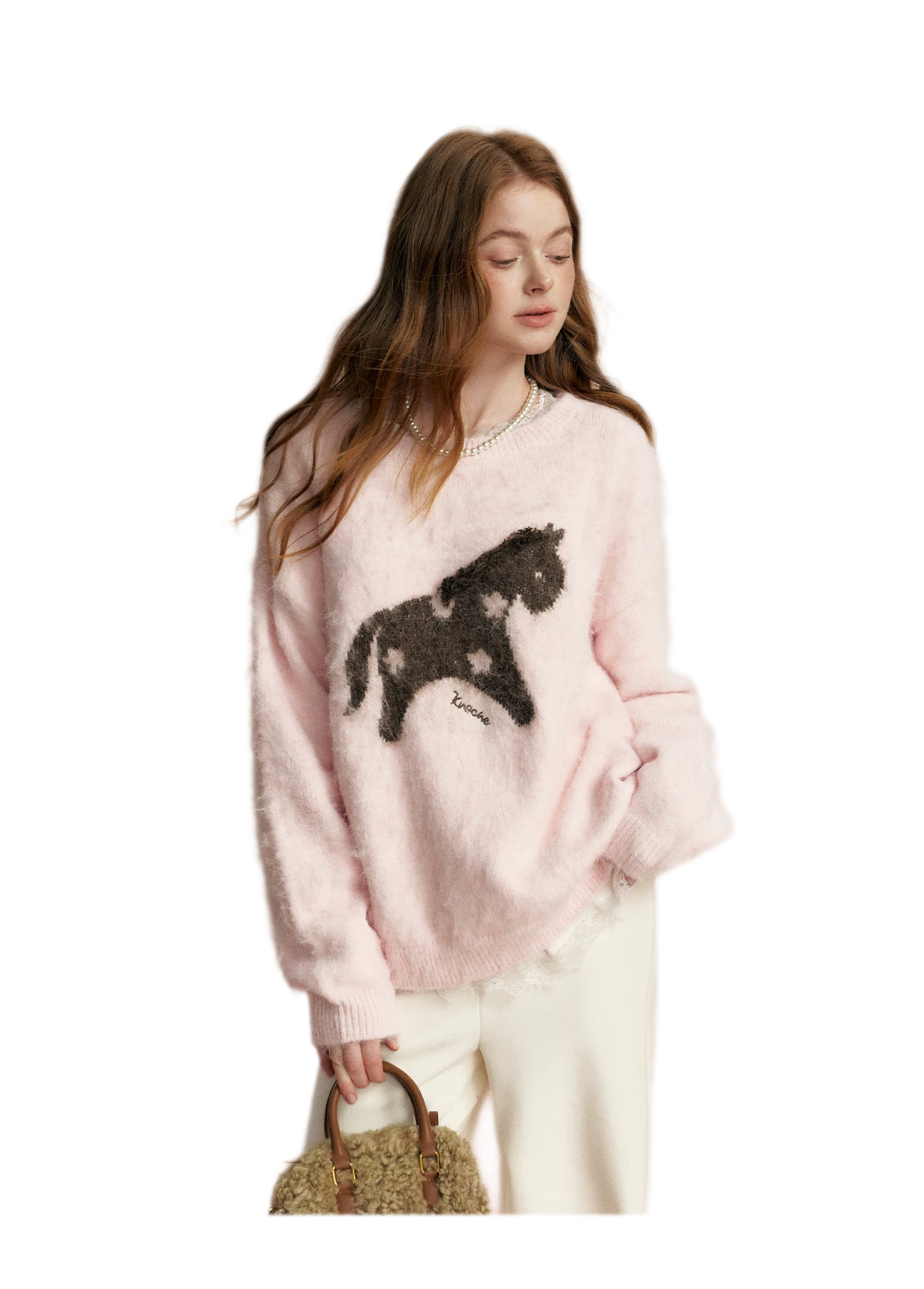 Brushed Horse Jacquard Sweater