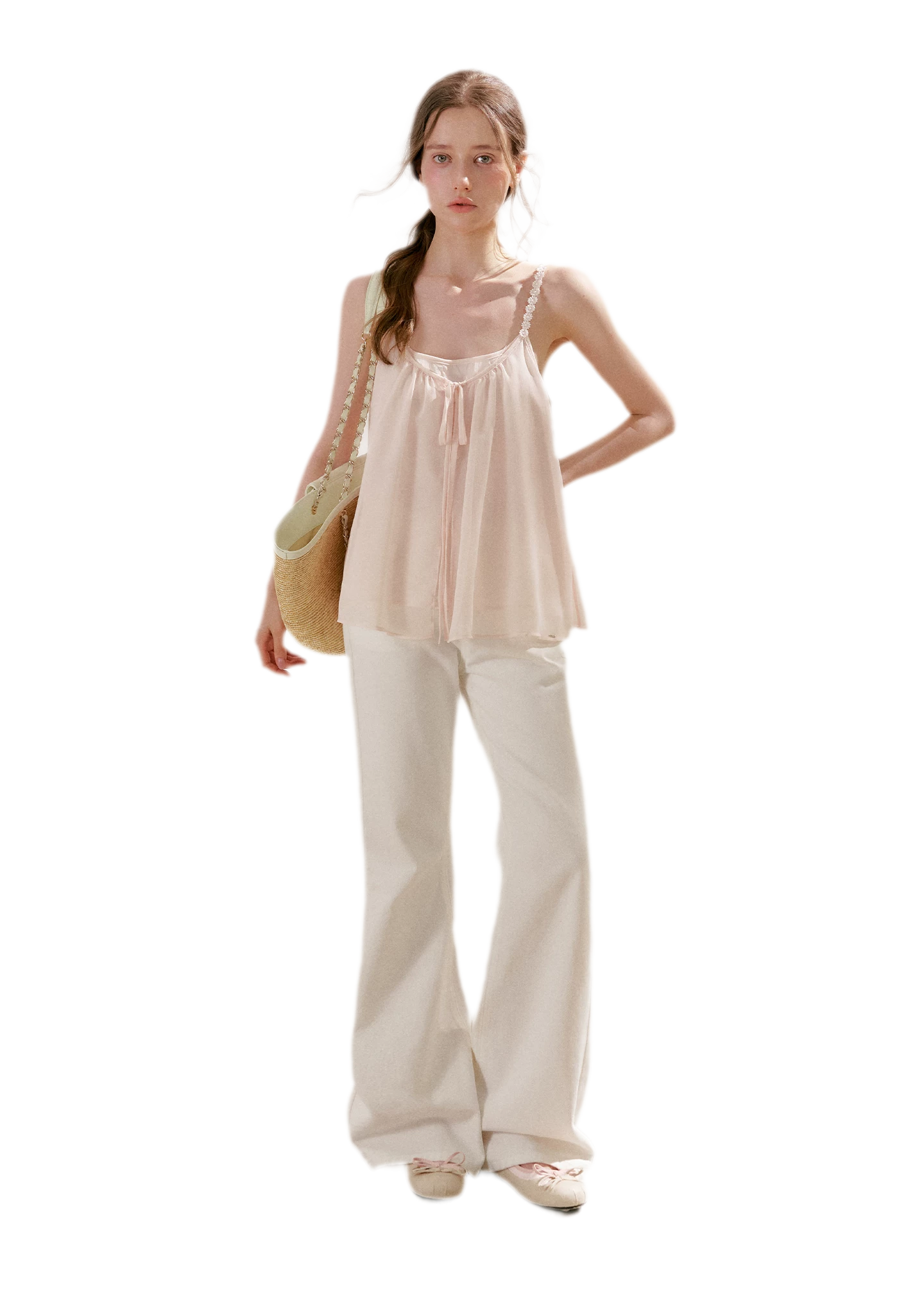 French Holiday Chiffon Top