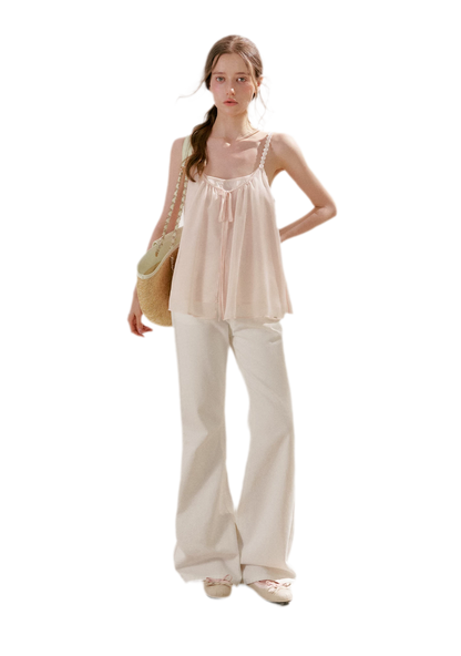 French Holiday Chiffon Top