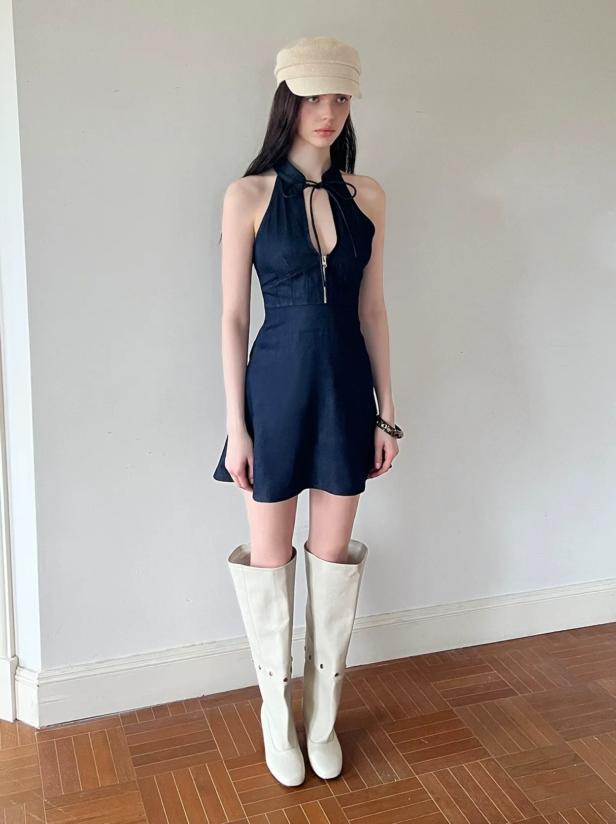 Sleeveless Halter Dress
